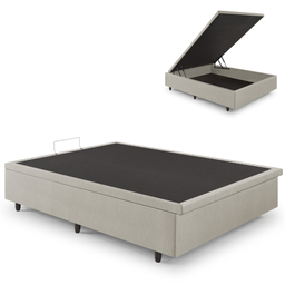 Cama Box Baú Viúva 120x203x42 Cm Corino Linho com Pistão a Gás - 11