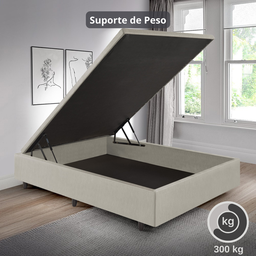 Cama Box Baú Viúva 120x203x42 Cm Corino Linho com Pistão a Gás - 8