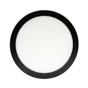Plafon LED Embutir Redondo Borda Preto 24W Branco Frio 6000K