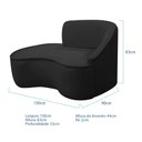 Ver imagem 5 de Kit Divã Recamier Orgânico Marrocos 150cm Lado Esquerdo e 2 Poltronas Amore Bouclé Preto
