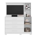 Ver imagem 3 de Cômoda 4 Gavetas 2 Portas Espelho Ilhabela - Móveis Albatroz - Branco