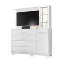 Ver imagem 2 de Cômoda 4 Gavetas 2 Portas Espelho Ilhabela - Móveis Albatroz - Branco