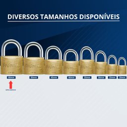 Cadeado Grande 60mm Haste Curta Latão Maciço Dourado com Chave | Papaiz | Kit 02 Un - 7