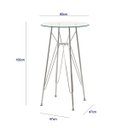 Ver imagem 3 de Mesa Eames Bistrô Alta Ferro Eiffel Cromada com Tampo de Vidro Redondo 60cm Poltronas do Sul 2062