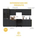 Ver imagem 5 de Armário de Cozinha Modulada Completa Fidelitá Nara 100% MDF 6 Peças 360cm 16 Portas 2 Gavetas sem
