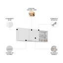 Ver imagem 4 de Armário de Cozinha Aéreo 150cm Pérola Z34 Branco - Mpozenato