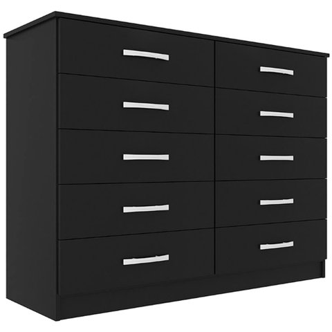 Cômoda 10 Gavetas Austin Evidência Móveis Cor Preto