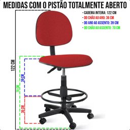 Cadeira Caixa Alta Executiva com Rodízios Vermelha - 3