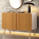 Ver imagem 1 de Aparador Buffet para Sala de Jantar 2 Portas Orgânico Pozzi B01 Off White Cinamomo - Lyam Decor