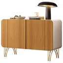Ver imagem 3 de Aparador Buffet para Sala de Jantar 2 Portas Orgânico Pozzi B01 Off White Cinamomo - Lyam Decor