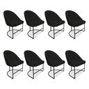 Ver imagem 1 de Kit 08 Cadeiras Poltrona de Jantar Bela Suede Base Metálica Industrial Preto - Pallazio