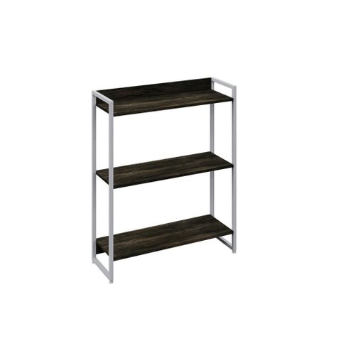 Estante Dynamica 80x30x104cm c/03 Prateleiras Carvalho Dark / Est.Branca