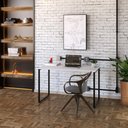 Ver imagem 2 de Mesa Office 120x60x75cm Branco Chess / Est.preta