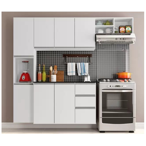 Cozinha Compacta Laura 8pts 2gav Poliman Móveis Cod: 678.002