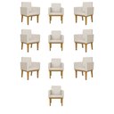 Ver imagem 1 de Kit 12 Cadeiras Poltrona com Base Recepção Courino Bege