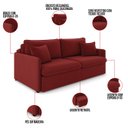 Ver imagem 3 de Sofá Retrátil Reclinável 3 Lugares 194cm Maili Veludo Vermelho K01 - D’Rossi