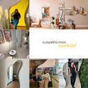 Ver imagem 3 de Espelho do Pinterest Corpo Inteiro de Chão Moldura Couro 3cm Grande 70x170cm - Mod. Curves Preto