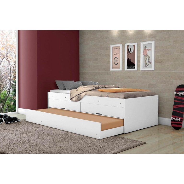 Bicama Bari Branco com Colchões Gabrielli Bicama Bari Branco com Colchões Gabrielli
