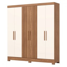 Guarda-roupa Casal 6 Portas 3 Gavetas Flex Nature/off White B367 - Briz - 7