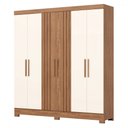 Ver imagem 7 de Guarda-roupa Casal 6 Portas 3 Gavetas Flex Nature/off White B367 - Briz