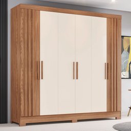 Guarda-roupa Casal 6 Portas 3 Gavetas Flex Nature/off White B367 - Briz - 1