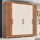 Ver imagem 1 de Guarda-roupa Casal 6 Portas 3 Gavetas Flex Nature/off White B367 - Briz