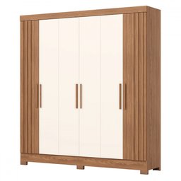 Guarda-roupa Casal 6 Portas 3 Gavetas Flex Nature/off White B367 - Briz - 5
