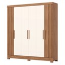 Ver imagem 5 de Guarda-roupa Casal 6 Portas 3 Gavetas Flex Nature/off White B367 - Briz