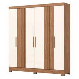 Guarda-roupa Casal 6 Portas 3 Gavetas Flex Nature/off White B367 - Briz - 6
