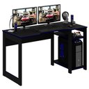 Ver imagem 1 de Mesa para Escritório Home Office Gamer Me4152 Mdp Preto/azul - Gran Belo