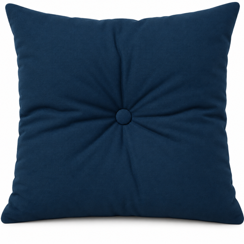 Almofadas com Botão para Sofás e Camas Decorativas un. Diversas Cores Macias:Azul Marinho Lisa