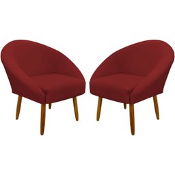 Kit 2 Poltronas Decorativa para Sala Recepção Manicure Consultório Stella Suede - 1