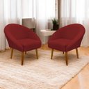 Ver imagem 2 de Kit 2 Poltronas Decorativa para Sala Recepção Manicure Consultório Stella Suede