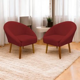 Kit 2 Poltronas Decorativa para Sala Recepção Manicure Consultório Stella Suede - 2