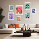 Ver imagem 2 de Kit 7 Quadros Decorativos Flower & Plants:madeira Branca