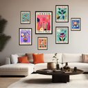 Ver imagem 1 de Kit 7 Quadros Decorativos Flower & Plants:madeira Branca