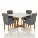 Ver imagem 2 de Conjunto Mesa de Jantar Pedro Art Assento com 4 Cadeiras 0,90 x 0,90 -Chumbo