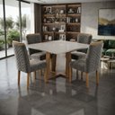 Ver imagem 1 de Conjunto Mesa de Jantar Pedro Art Assento 0,90x0,90m - Cinza Original