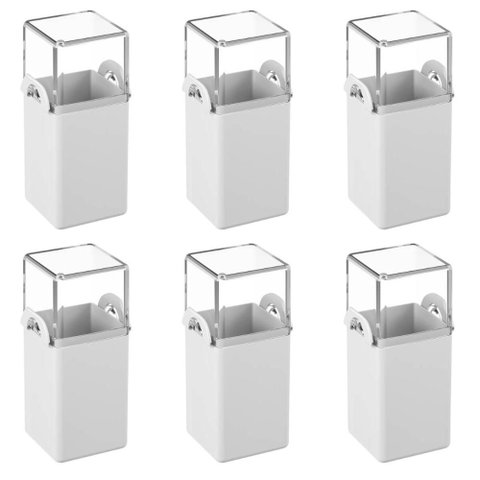 Kit 6 Paliteiros de Mesa 5x4x9cm Branco Plástico Coza 70ml Restaurante Lancheria Bar