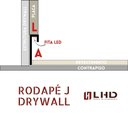 Ver imagem 4 de Perfil Rodapé Invertido, Mod "j ", com Nicho para Led, Alumínio Epóxi Branco Fosco , 13 X 40mm X 3m