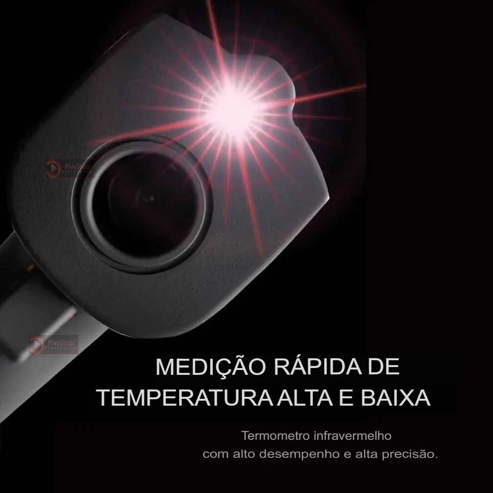 Termômetro Digital Industrial Multiuso e Culinário Infravermelho Laser para Comida Fritura Assados - - 9