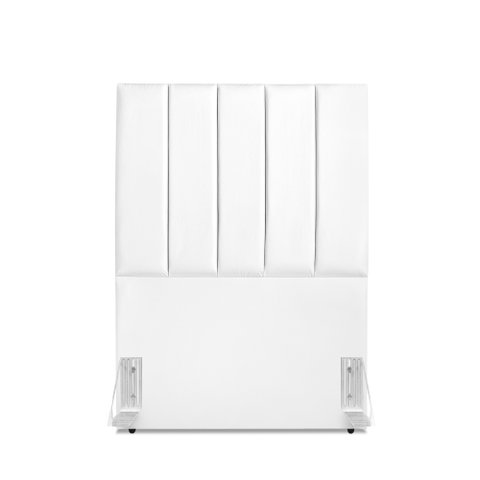 Cabeceira Estofada Solteiro Carla 90 Cm Corino Branco