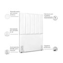 Ver imagem 3 de Cabeceira Estofada Solteiro Carla 90 Cm Corino Branco