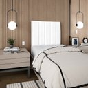 Ver imagem 2 de Cabeceira Estofada Solteiro Carla 90 Cm Corino Branco