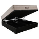 Ver imagem 5 de Cama Box Baú Casal Sintético Bipartido + Colchão Ortobom Airtech Molas Ensacadas 65x138x188 Preto