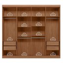 Ver imagem 3 de Guarda Roupa Casal 8 Portas 4 Gavetas Master New com Espelho Jatobá Areia Acetinado - Santos Andirá