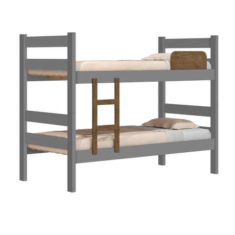 Beliche Solteiro Mdf com Escada Prisma - J&a Móveis:cinza
