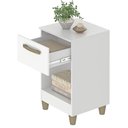 Ver imagem 3 de Mesa de Cabeceira Fellicci Prada 1 Gaveta 37.5cm Mdp 12mm Branco Corrediça Telescópica