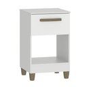 Ver imagem 1 de Mesa de Cabeceira Fellicci Prada 1 Gaveta 37.5cm Mdp 12mm Branco Corrediça Telescópica