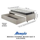 Ver imagem 5 de Base Box Cama Solteiro Sapateira Courino Linho Areia e Colchão Adapto Ecoflex 88x188